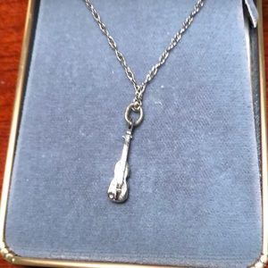 Sterling silver violin pendant